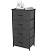 Dextrus 4 Drawers Dresser Easy Pull Organizer Unit Fabric for Bedroom, Dark Gray