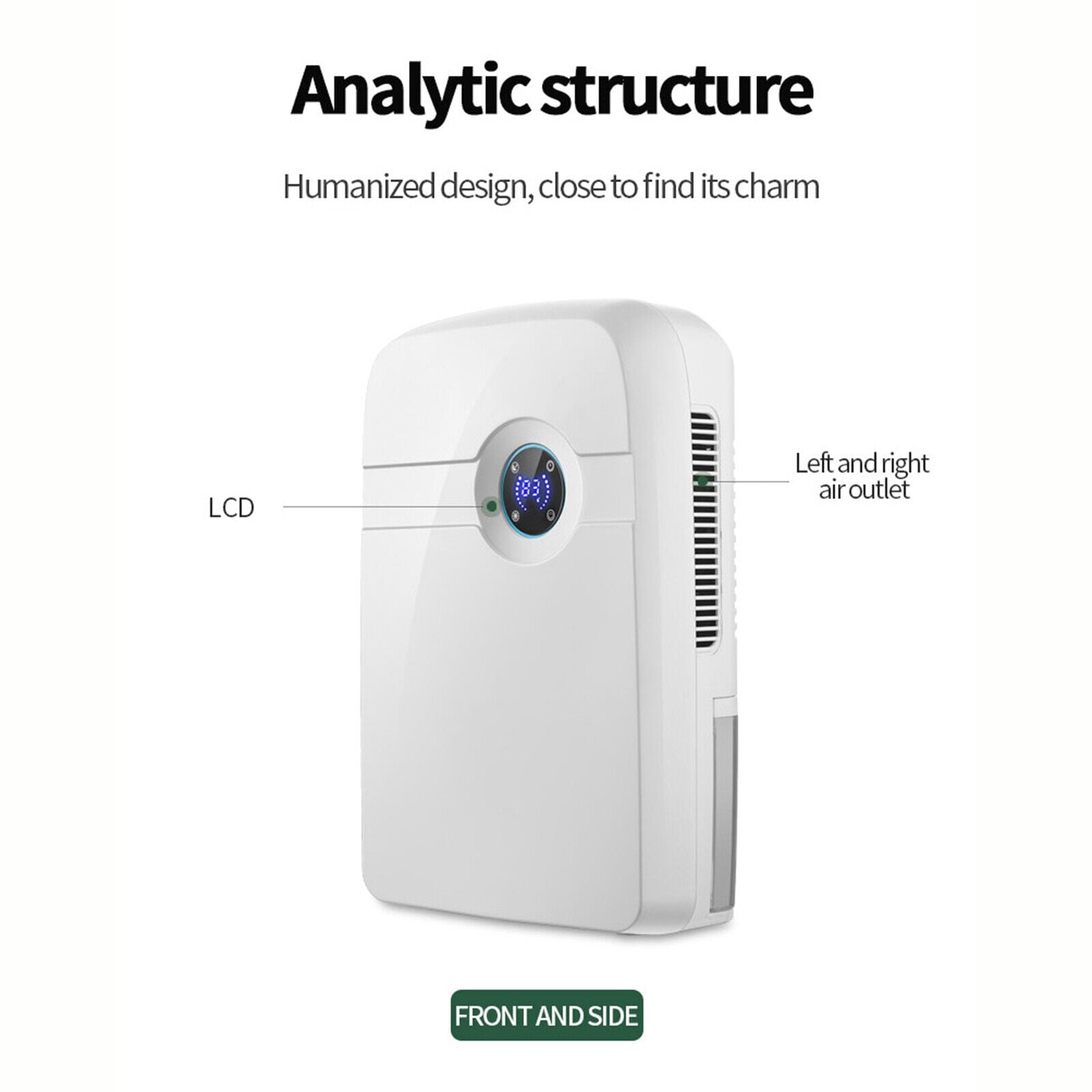 Miumaeov Dehumidifier Large Home 2.5L Air Dryer Damp Moisture Bedroom Remote Control 42W