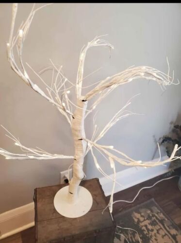 2FT Lighted Birch Tree W/  24L Warm White LEDs  Table Top Decor Christmas Tree
