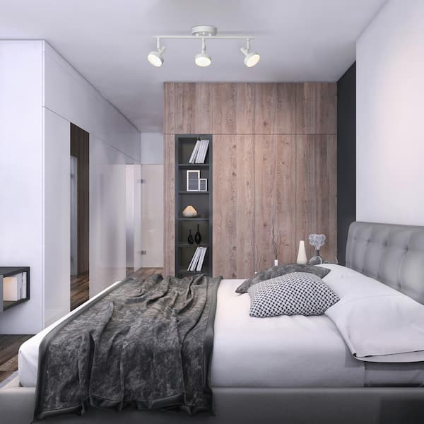 1.5 ft. 3-Light Matte White Integrated LED Fixed Track Lighting Kit with Frosted Diffusers