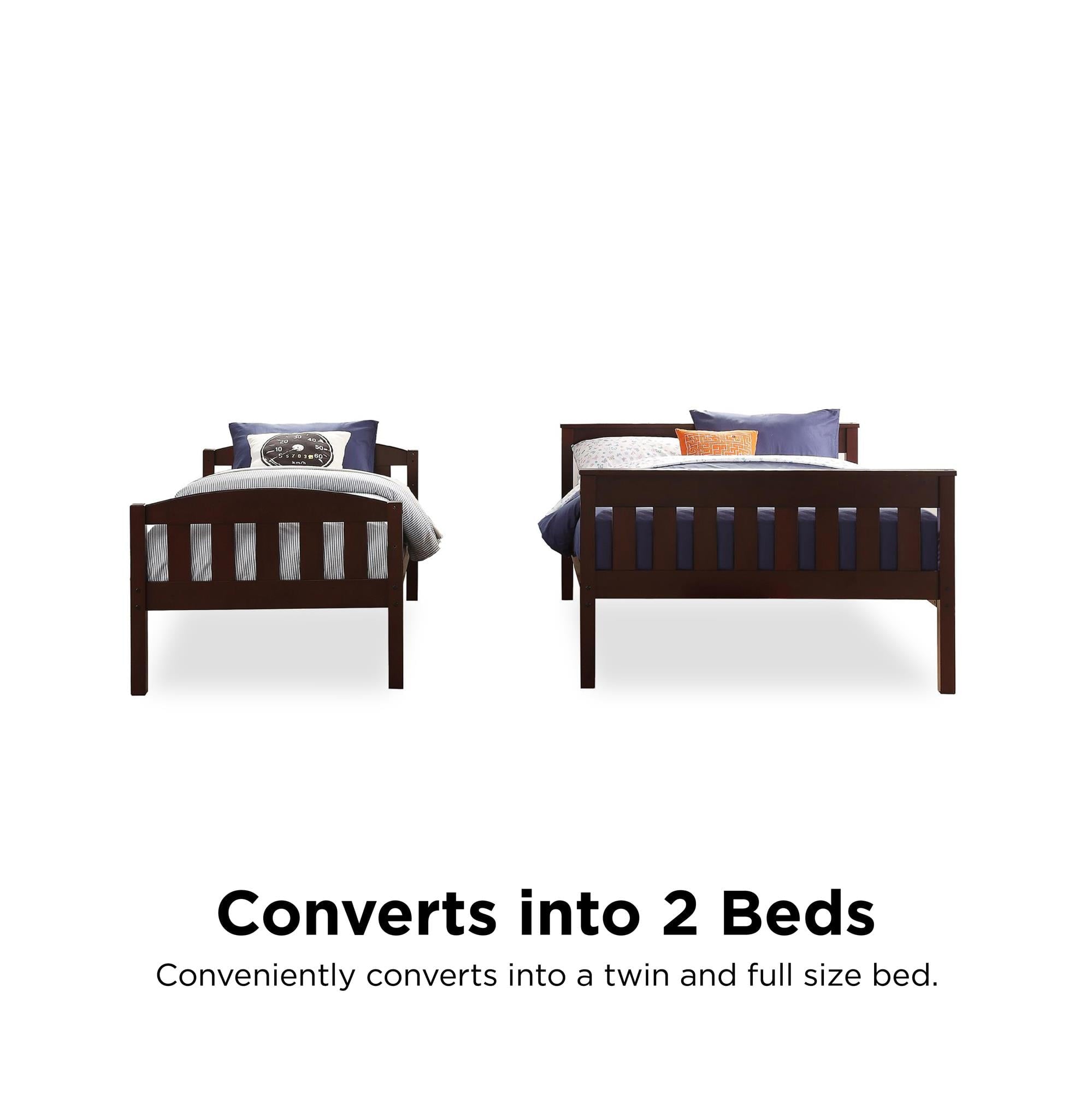 DHP Airlie Twin-Over-Full Bunk Bed with Ladder, Espresso