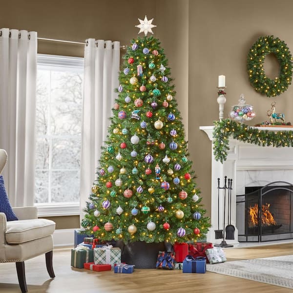 7.5 ft. Pre-Lit LED Wesley Pine Artificial Christmas Tree with 550 Color Changing Mini Lights