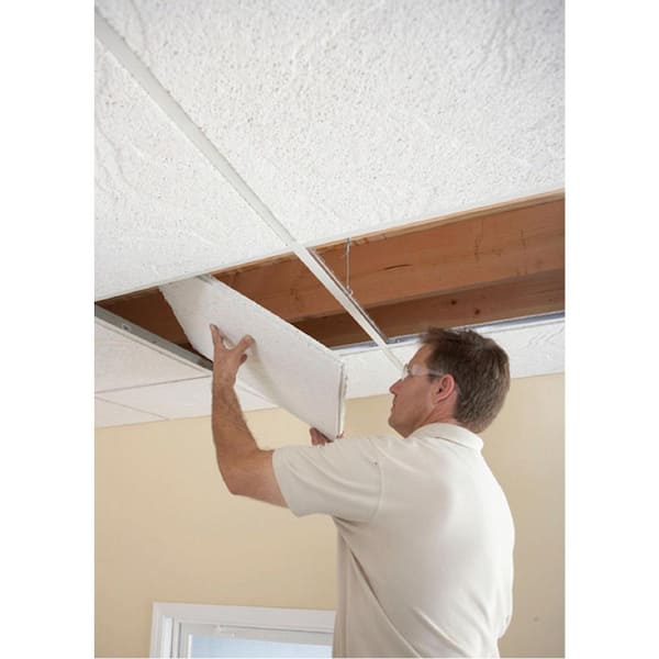 2 ft. x 2 ft. Sandrift White Shadowline Edge Lay-In Ceiling Tile, case of 8 (32 sq. ft.)