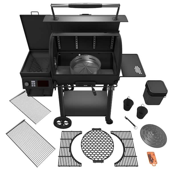 Rider 1200 DLX Pellet Grill and Smoker in Black with 1,234 sq. in. Cooking Space