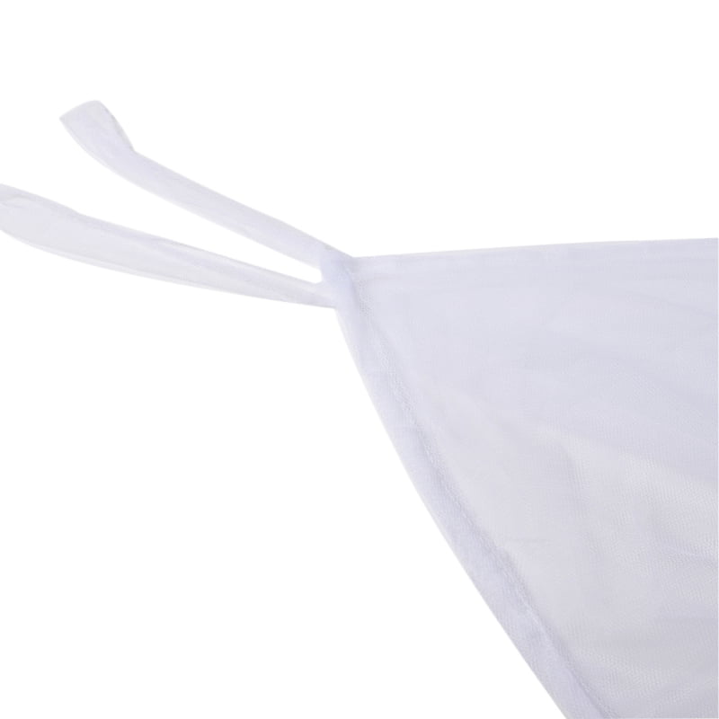 4 Corners Post White Canopy Bed Curtain for Girls & Adults - Cute Cozy Drape Square Netting for Twin Bed - Princess Bedroom Decoration