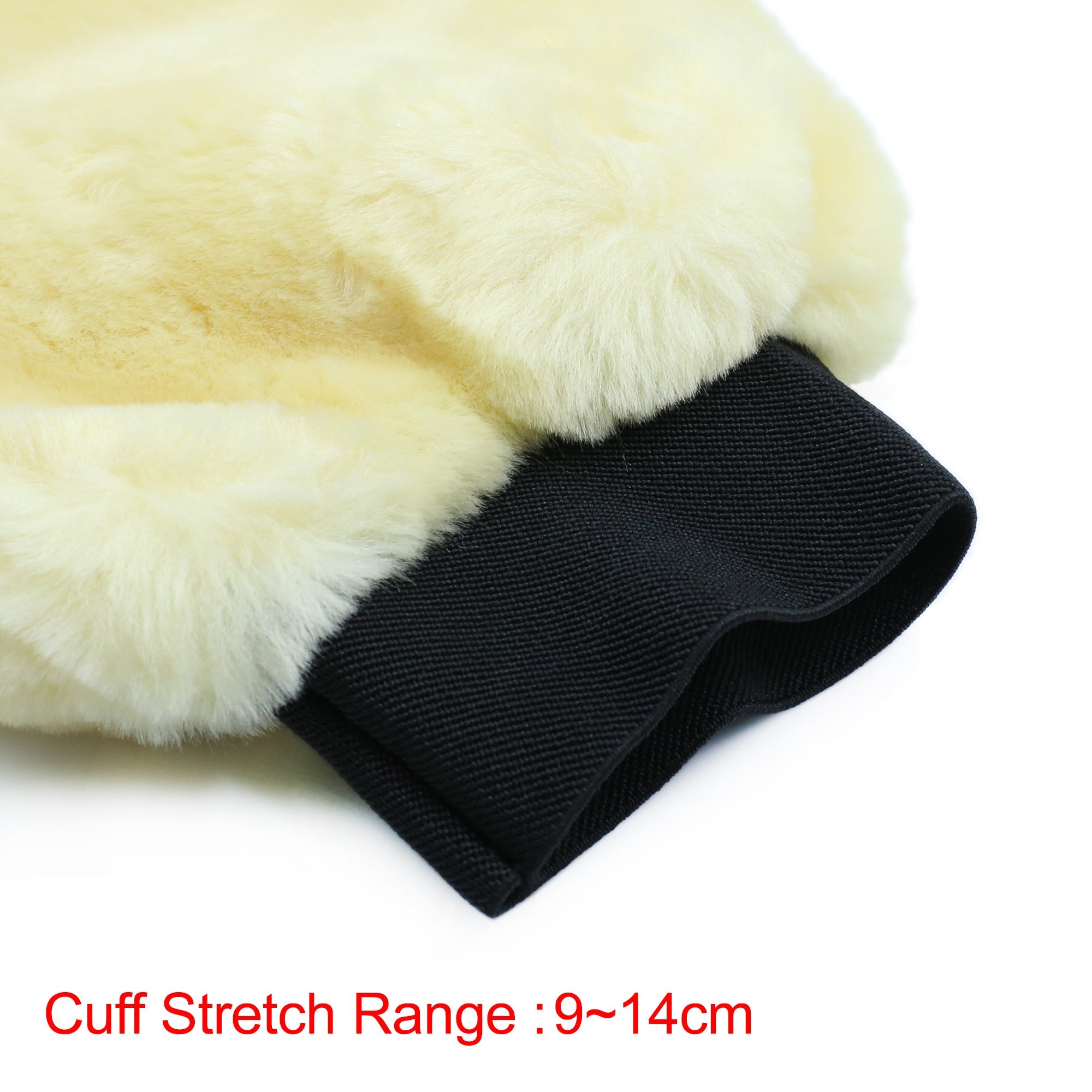 Multi-use Beige Faux Wool Vehicle Washing Waxing Mitt Cleaning Glove