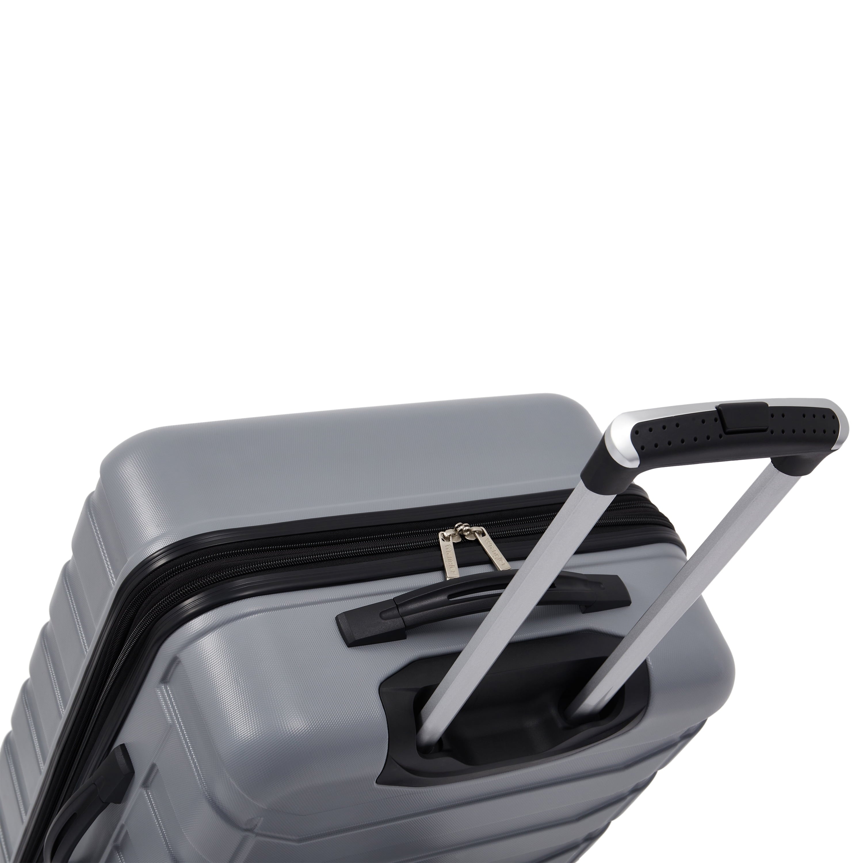 Wrangler 4 Piece Rolling Hardside Luggage Set, Sharkskin