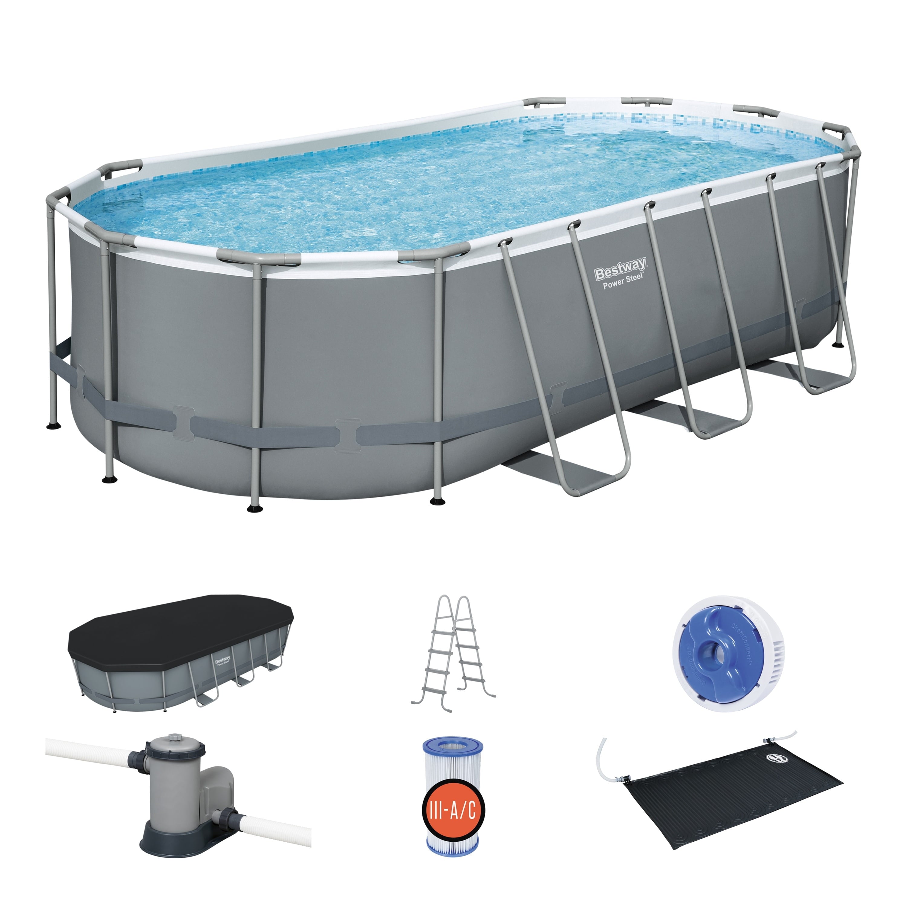 Bestway Power Steel 18' x 9' x 48'' Oval Above Ground Pool Set