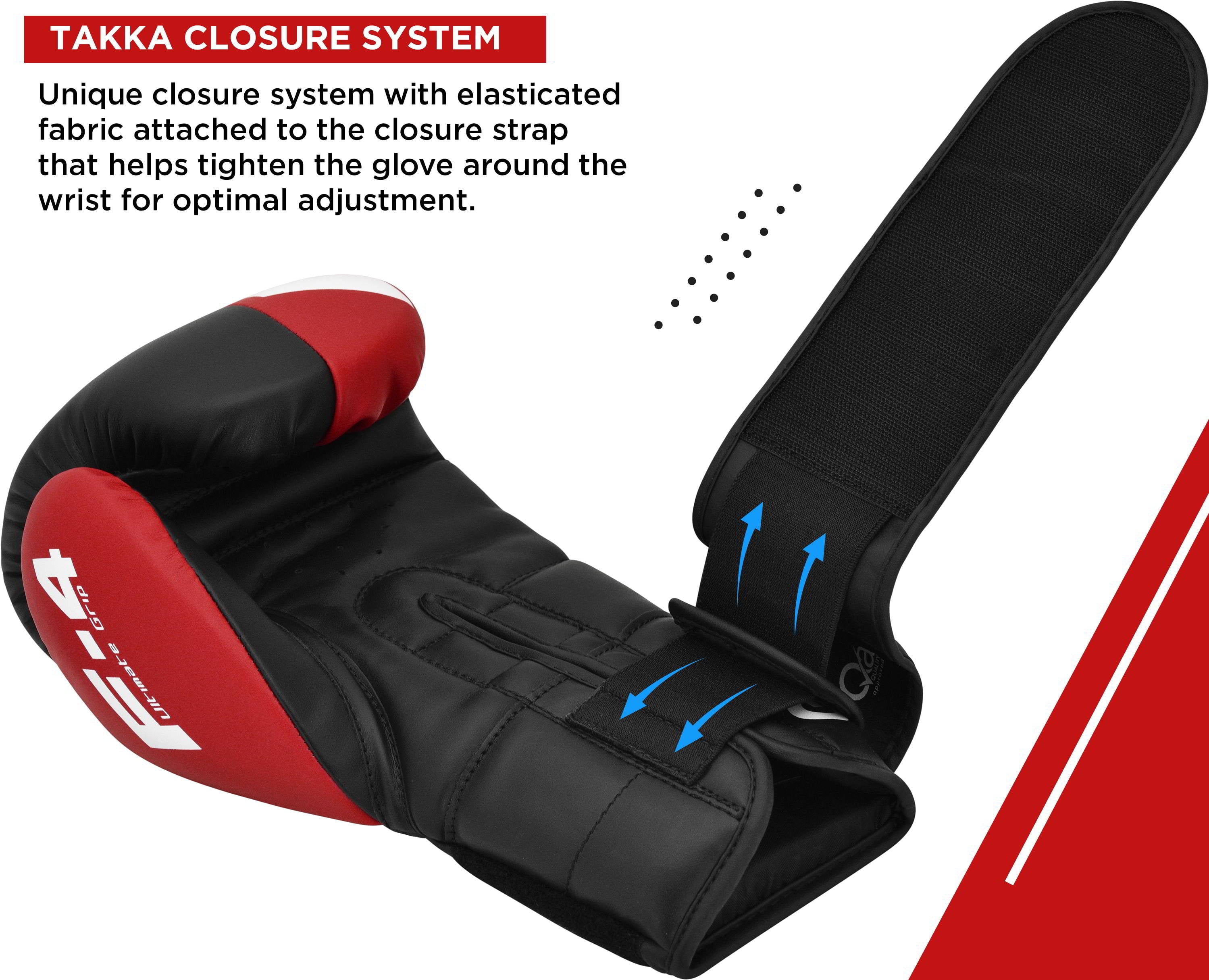 RDX Boxing Gloves Maya Hide Leather, Muay Thai Kickboxing MMA Sparring Training, Advanced TAKKA Closure, Max-Shock Padding, Punch Bags Speed Ball Focus Pads Workout, Men Women 10 12 14 16oz