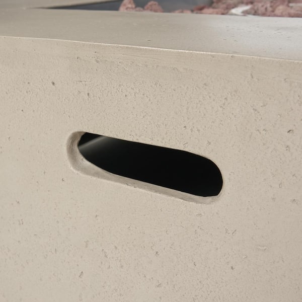 Mayfair Light Gray Square Stone Fire Pit (No Tank Holder)