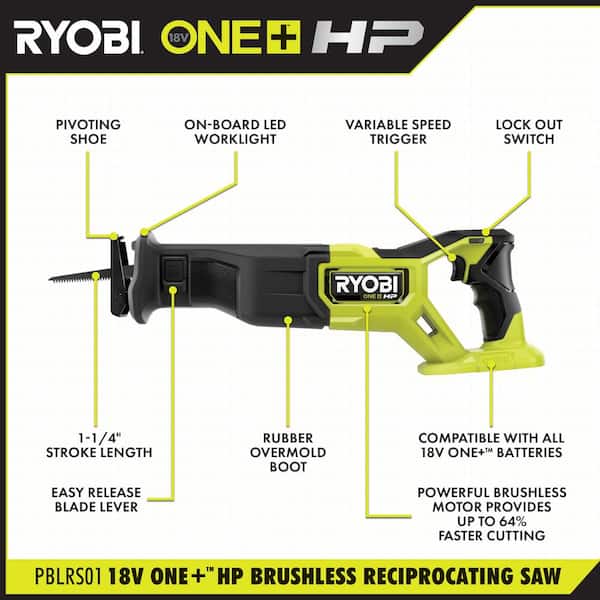 ONE+ HP 18V Brushless Cordless Reciprocating Saw (Tool Only)