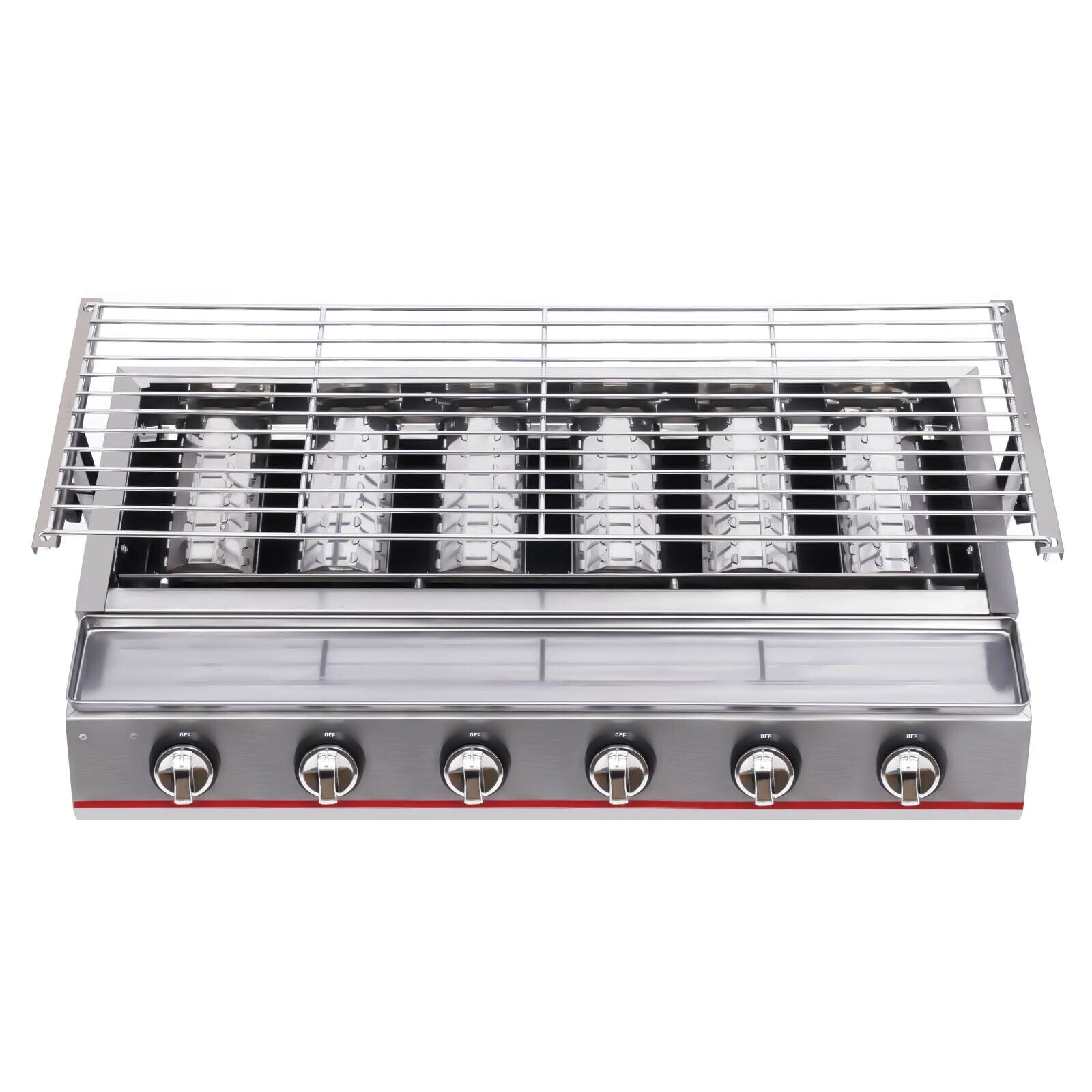 Miumaeov Gas BBQ Grill Stainless Steel Picnic Barbecue LPG Gas Grill 6 Burners