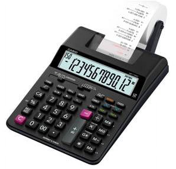 Casio HR-170RC Printing Calculator, 2-Color 12-Digit Display, Black