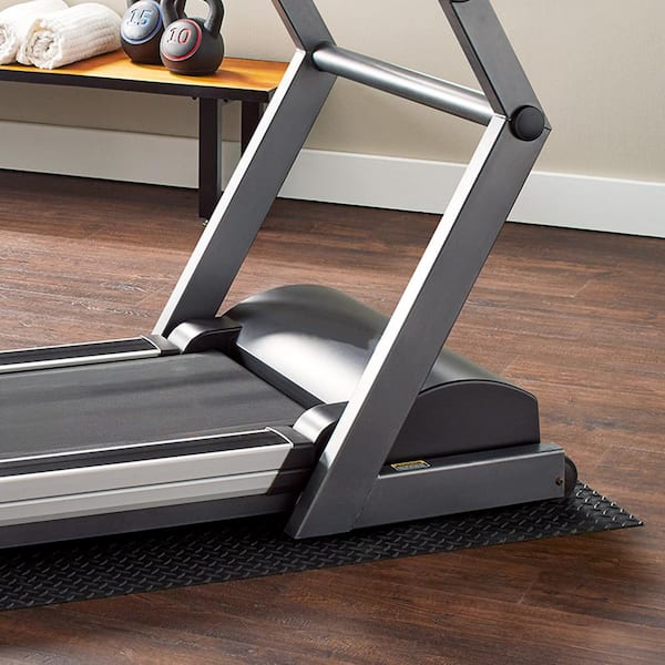 Black 3 ft. W x 6 ft. L Diamond Vinyl Fitness Equipment and Utility Mat (18 sq. ft.)