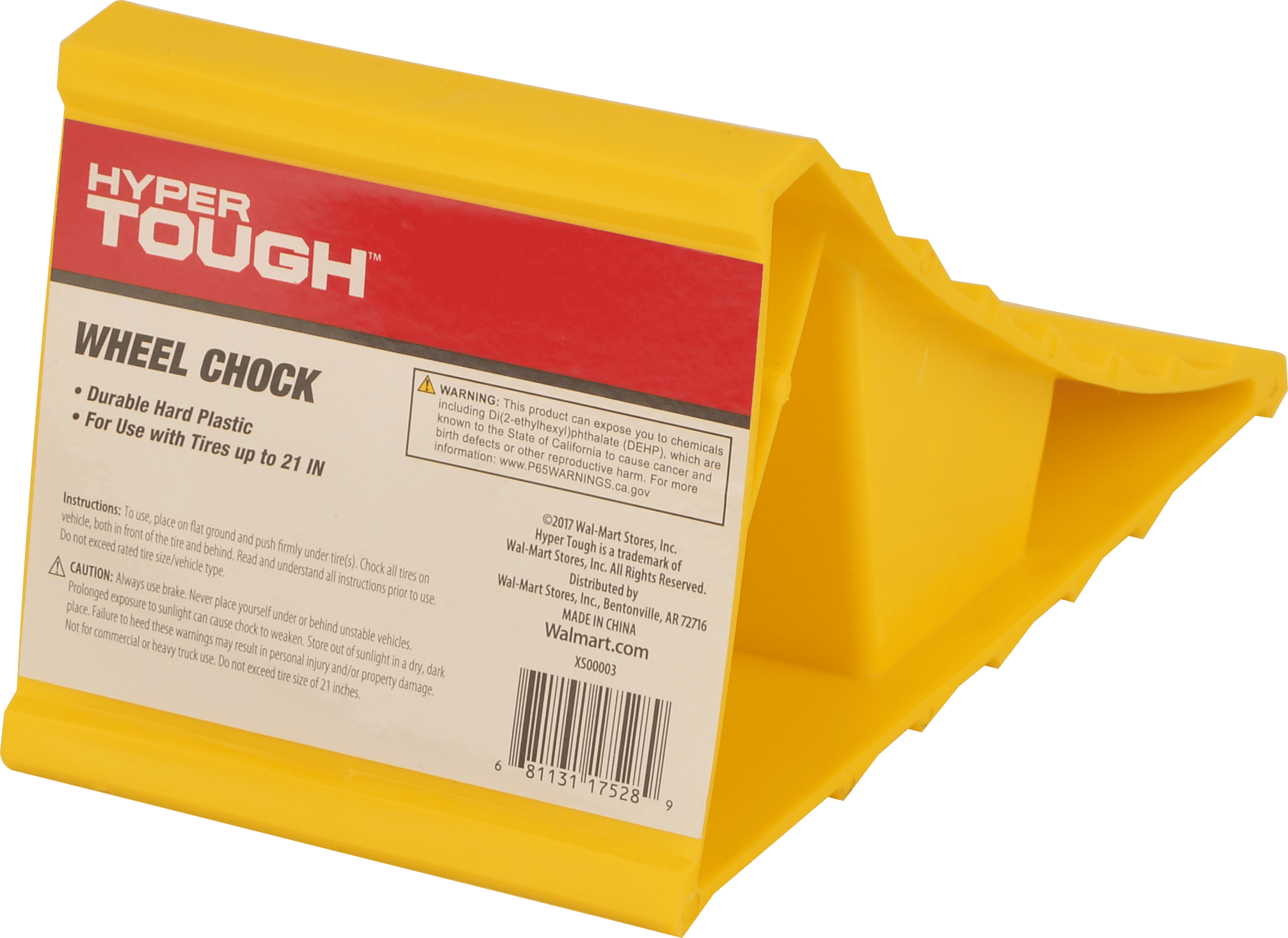 Hyper Tough Wheel Chock Heavy Duty Yellow Plastic