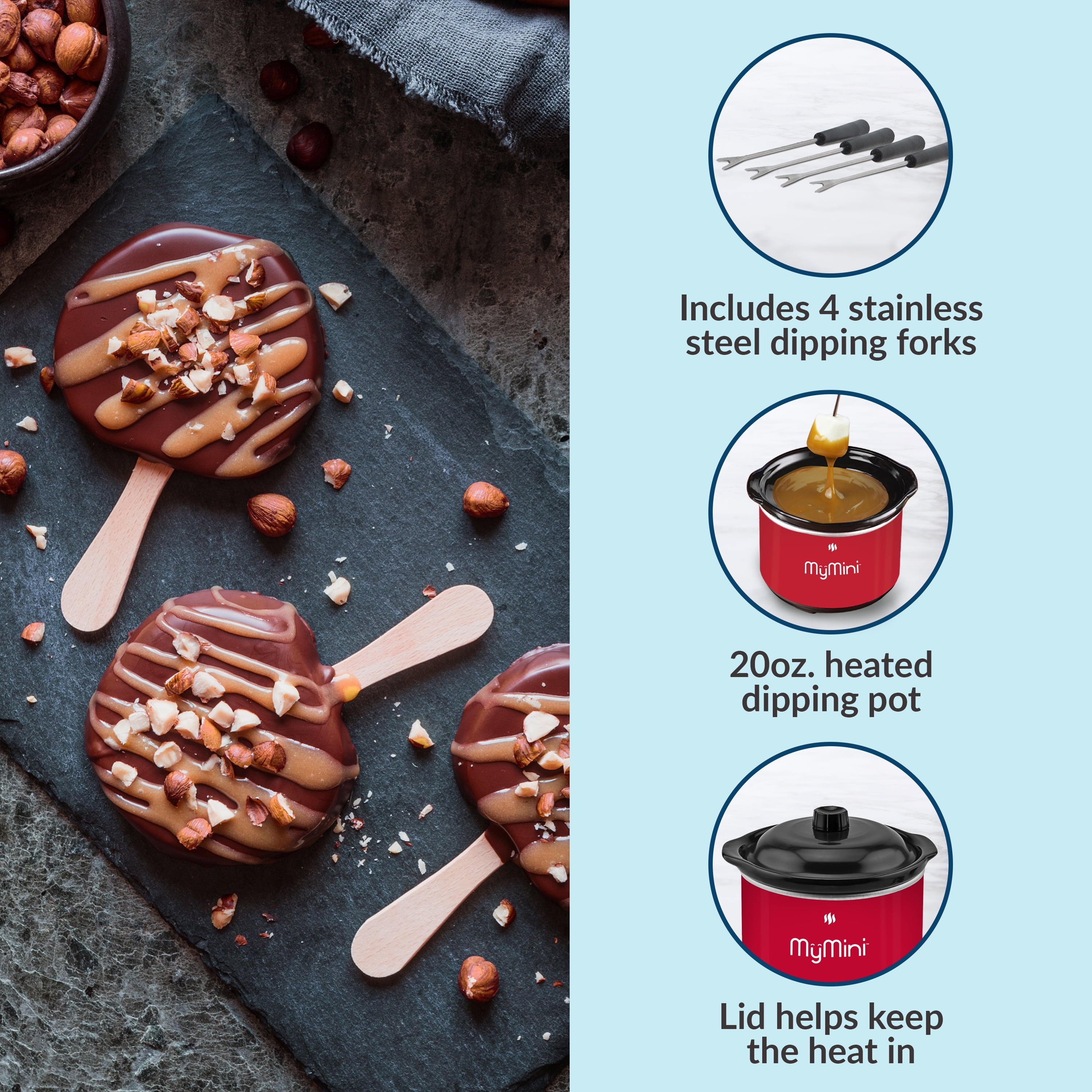 MyMini Dipping Pot Food Warmer, Red (5.9