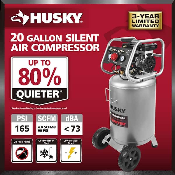 20 Gal. Vertical Electric-Powered Silent Air Compressor