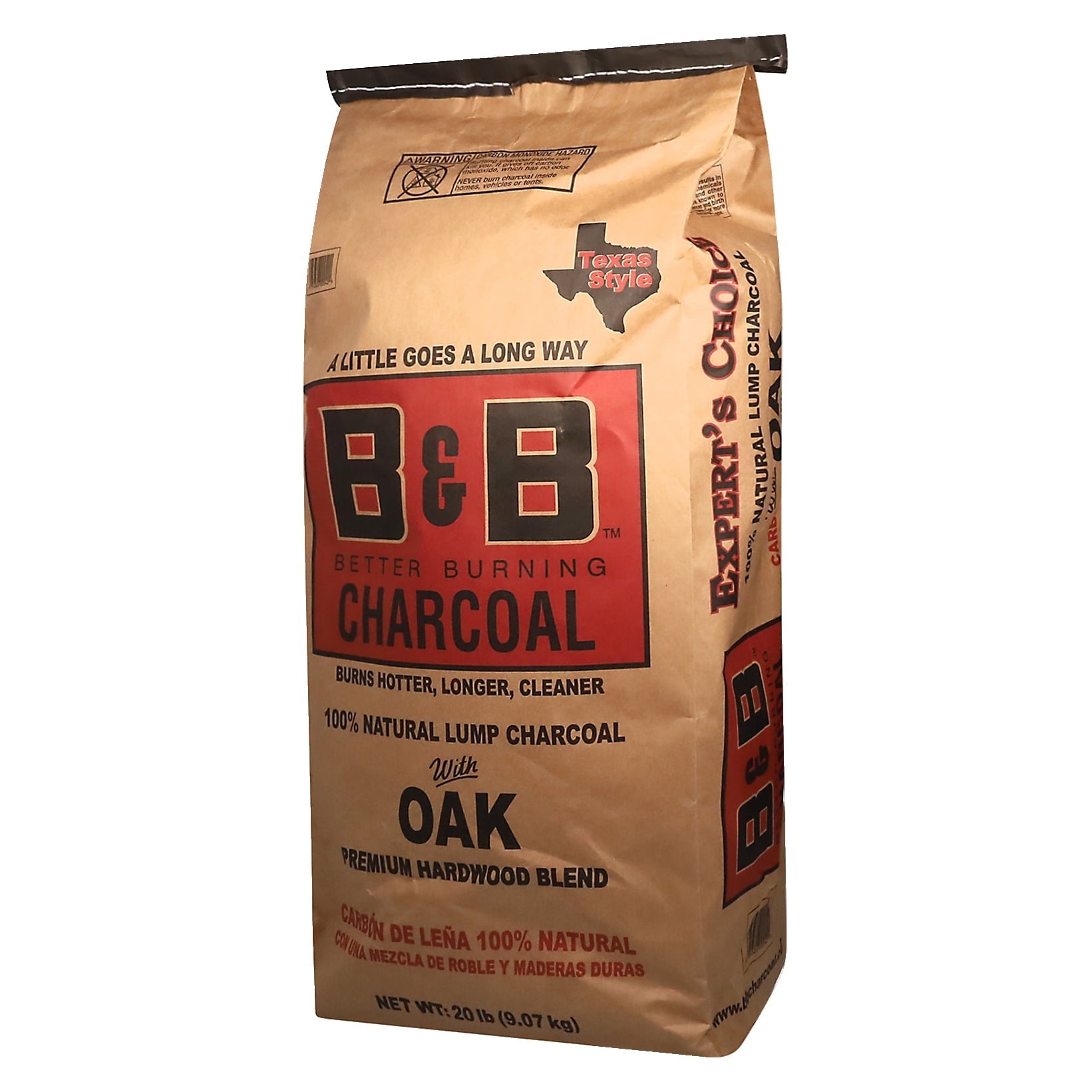 B&B Charcoal 20 Pound Oak Lump Charcoal