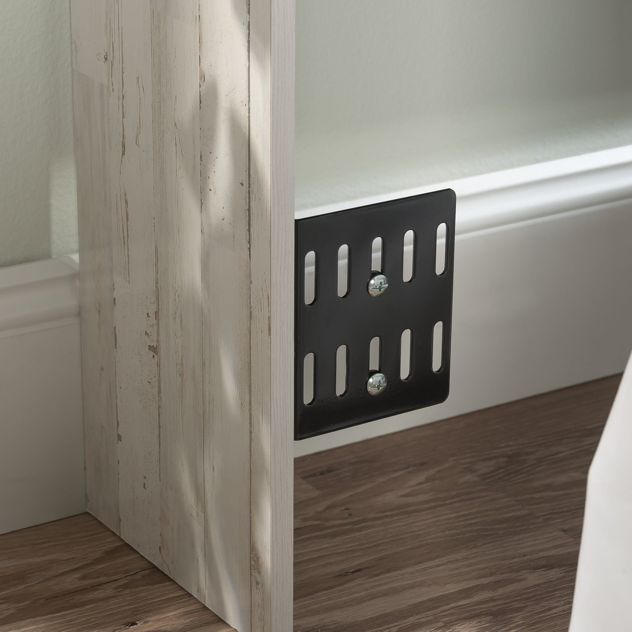 Sauder River Ranch Full/Queen Bookcase Headboard, White Plank Finish