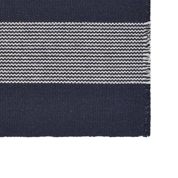 Bold 19 in. x 13 in. Navy / White Striped Cotton Placemats (Set of 4)