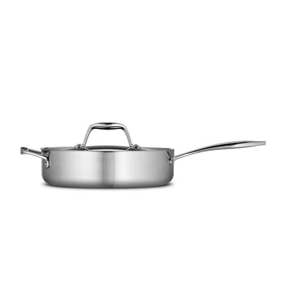 Gourmet Tri-Ply Clad 3 qt. Stainless Steel Saute Pan with Lid