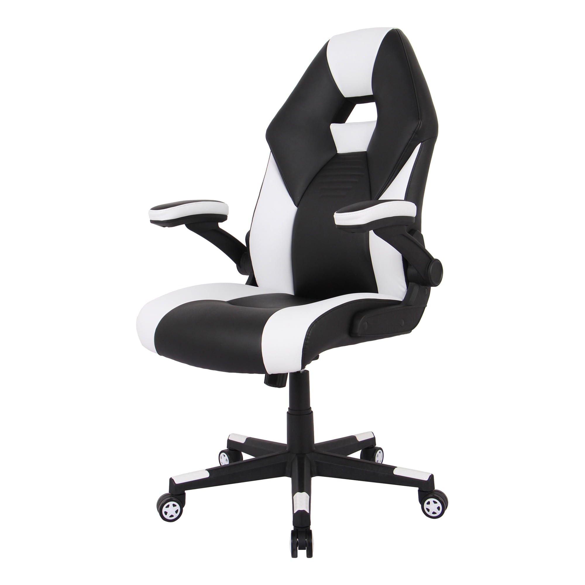 RS Gaming™ RGX Faux Leather High-Back Gaming Chair, Black/White, BIFMA Compliant
