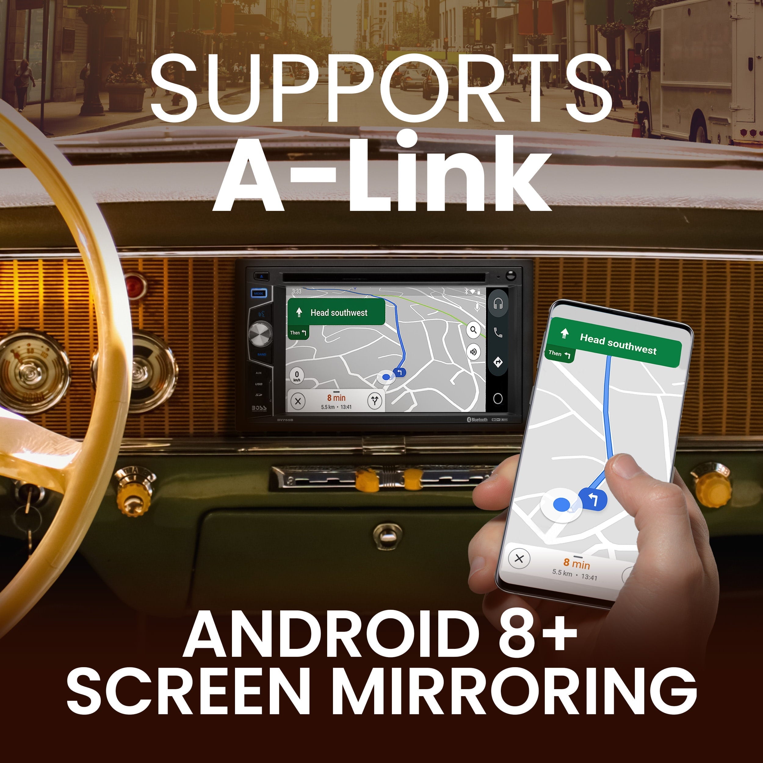 BOSS Audio Systems Elite BV755B Car DVD Player, Bluetooth, 6.2 Inch Touchscreen