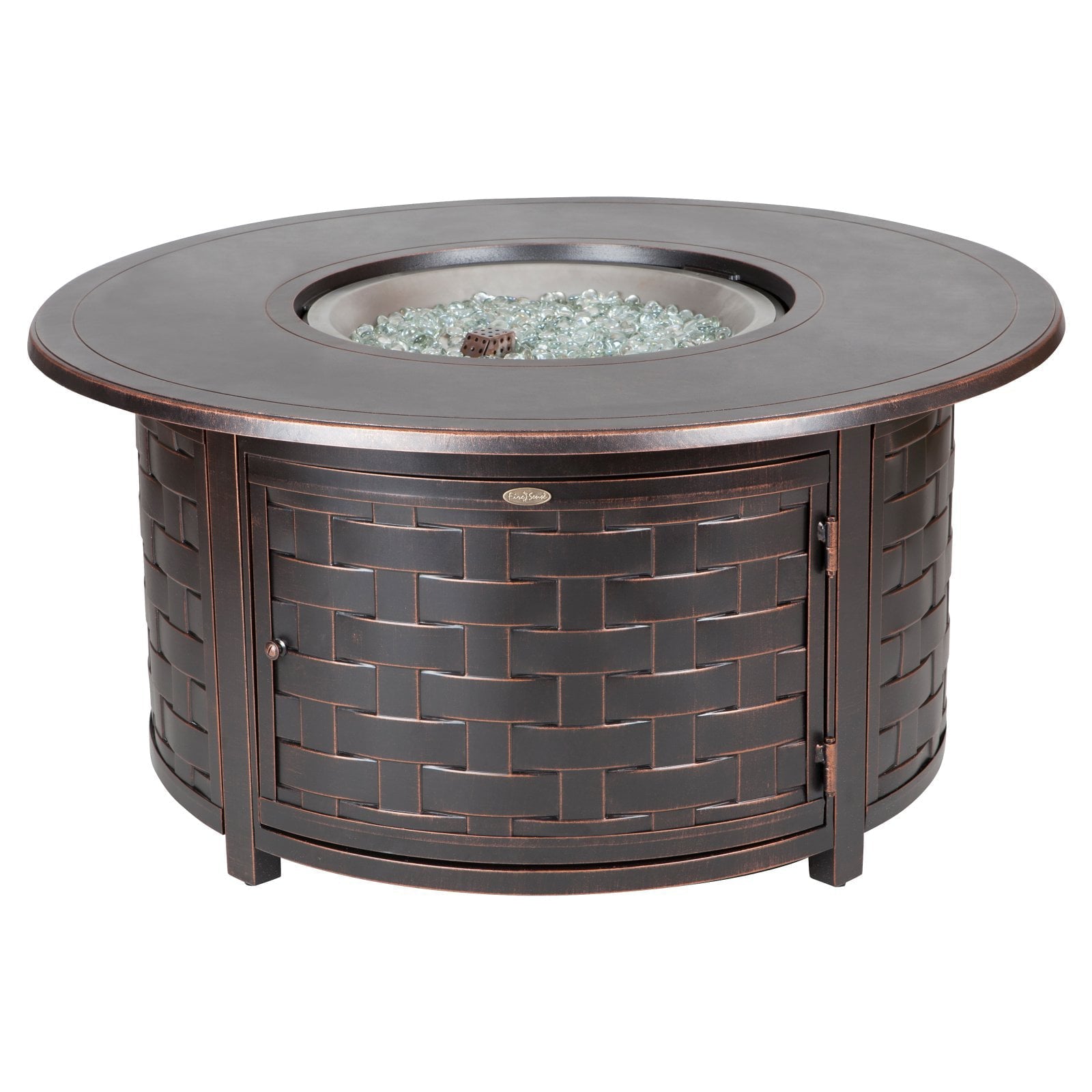 Fire Sense Perissa Woven Round Cast Aluminum Propane Gas Fire Pit