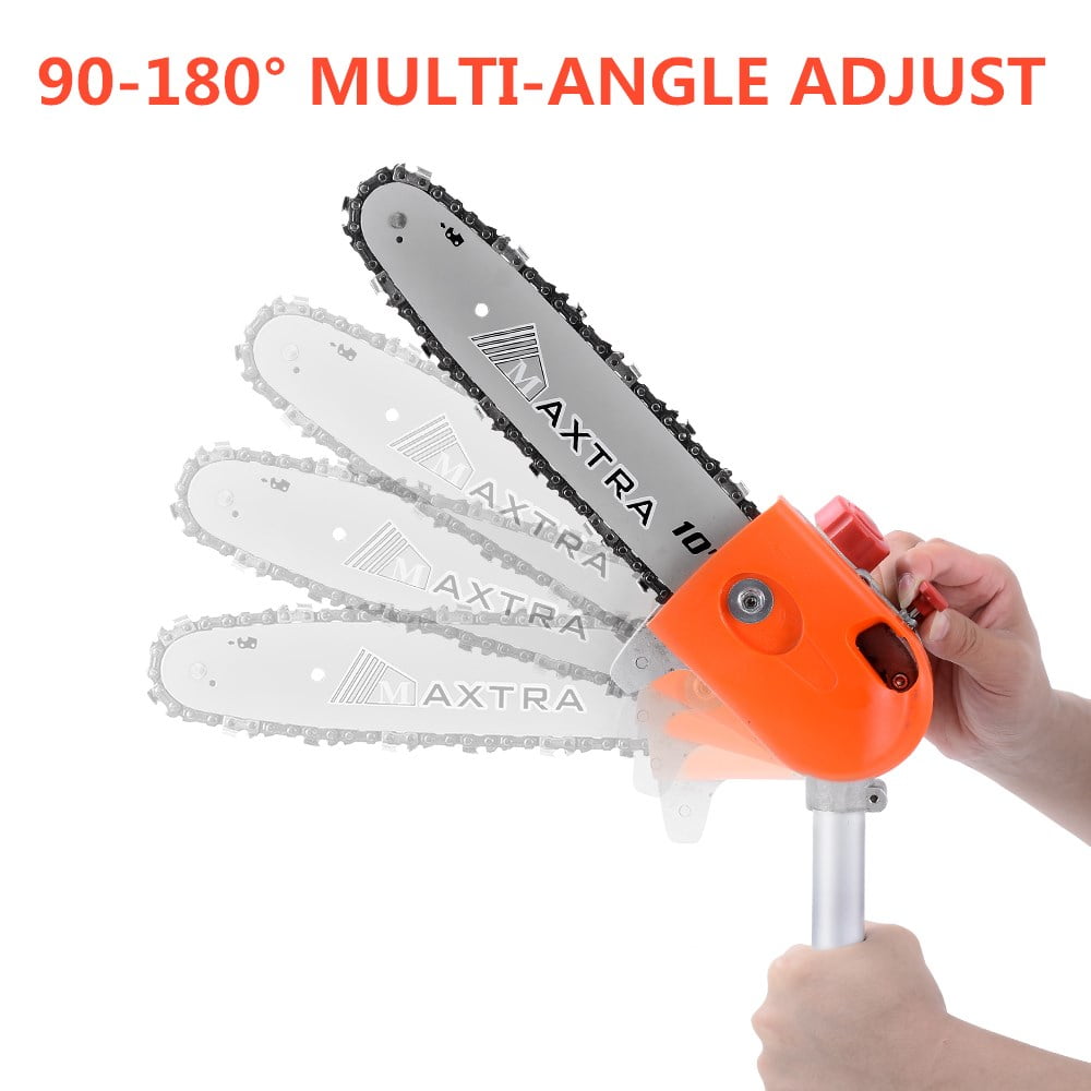 MAXTRA 90-180 Degree Head Adjustable Gas Pole Chainsaw for Tree Trimming with Extension Pole