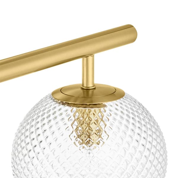 Walsh 22 in. 3-Light Brass Vanity Light with Prismatic Glass Shades