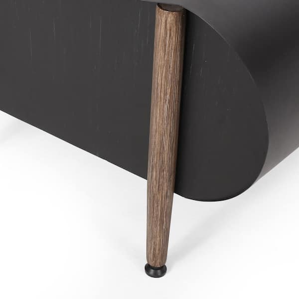 Jesse Dark Grey/Wood Grain Metal Rectangular Stone Fire Pit (No Tank Holder)