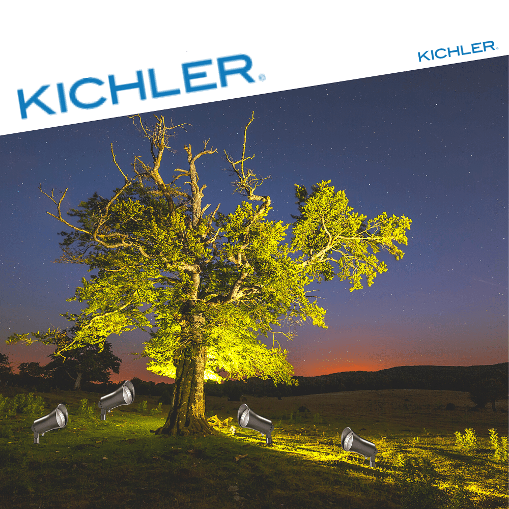 Kichler#28310 Showscape Collection Landscape and Garden Walkway Fence Accent Light Fixture for MR16 5 Watts LED Bulb, Olde Bronze Finish 4 Pack