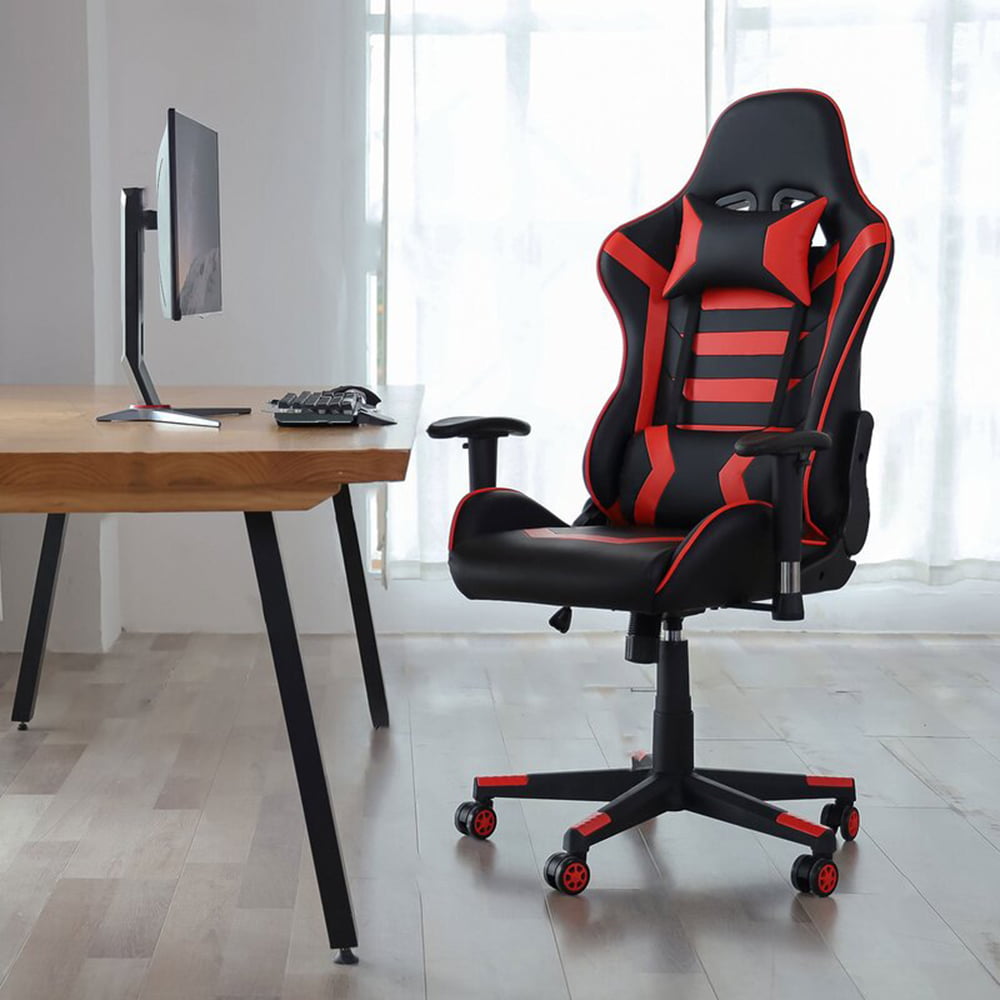 HomeZeer High Back Ergonomic PU Leather Gaming Chair Office Chair, Red