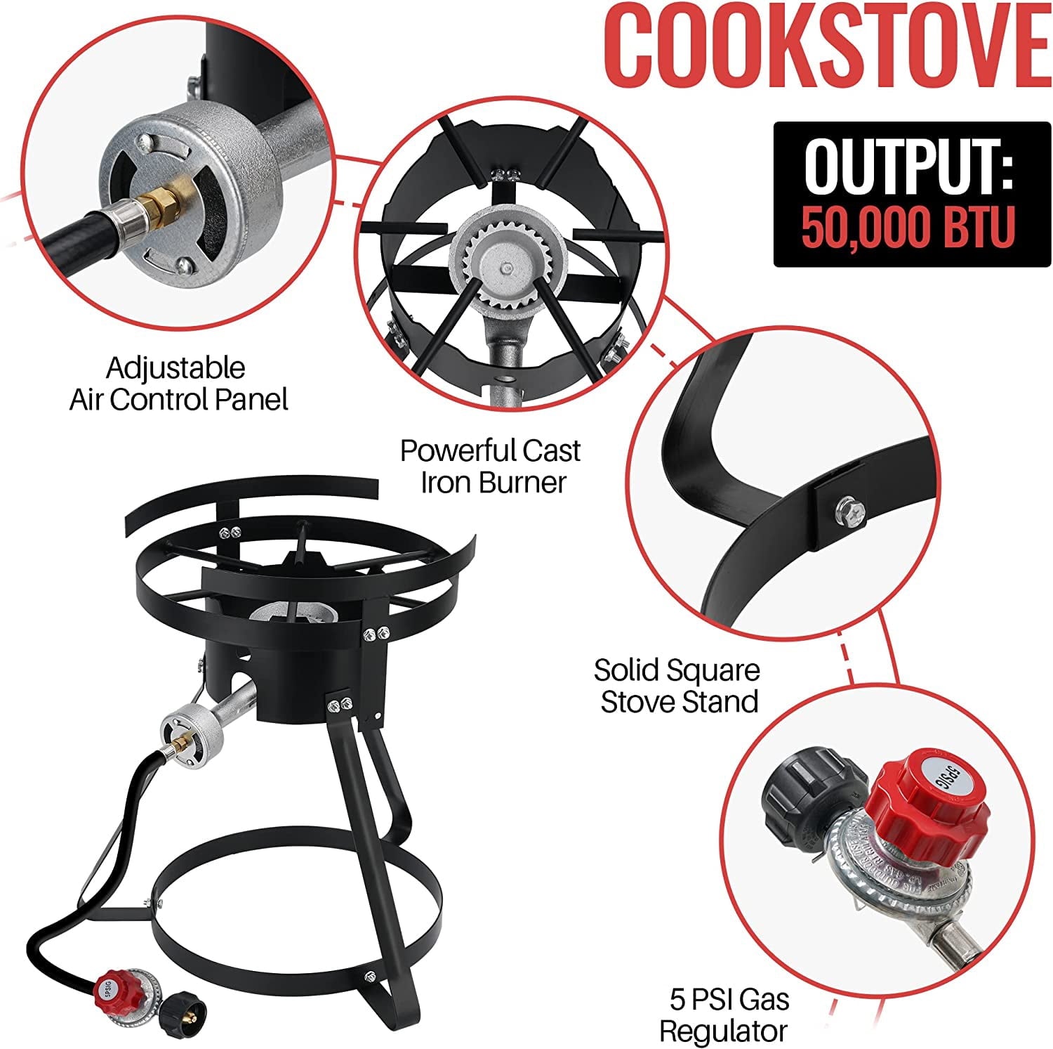 Lafati Aluminum Fish Fryers Set, Cooking Propane Seafood Boiler Steamer Kit with Crawfish Cooker Pot Basket 50000 BTU Gas Burner Heavy Duty Steel Frame 10 Quart Aluminum Stock Pot