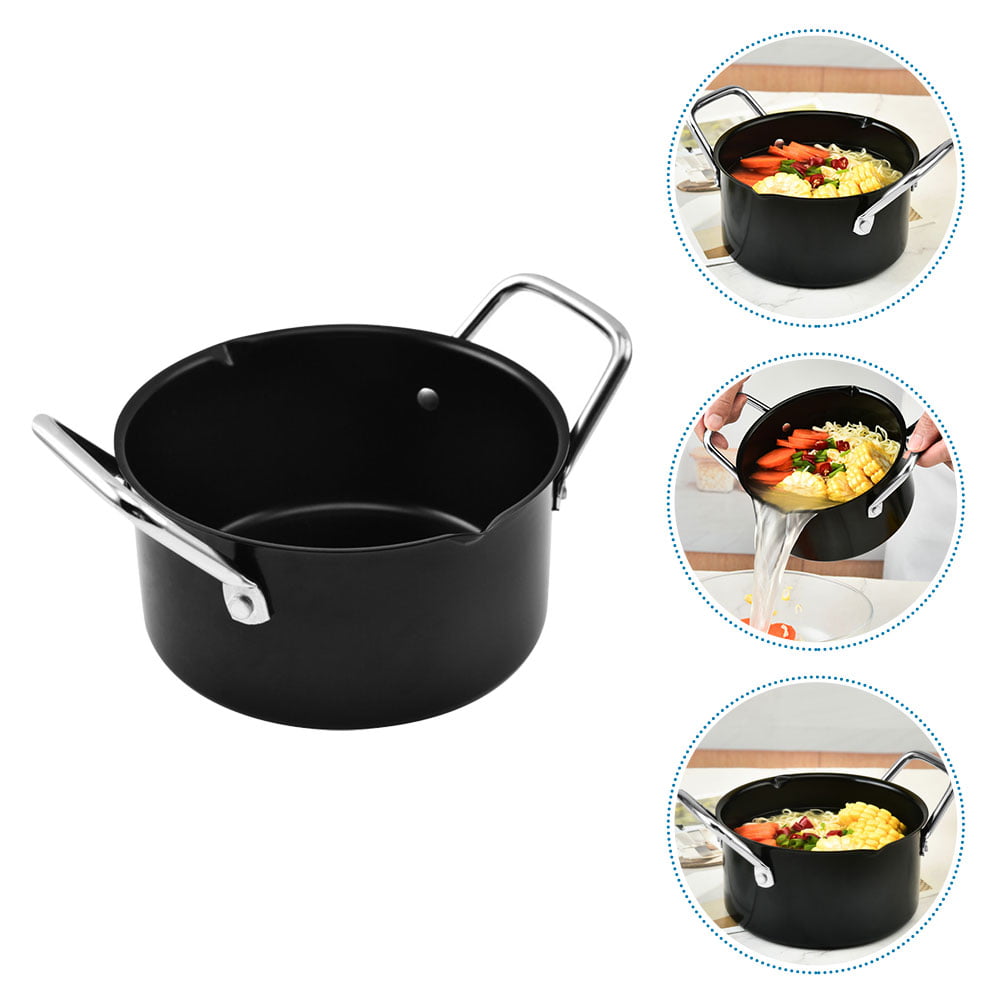 BESTONZON 1Pc Thicken Carbon Steel Stew Pot Non-stick Camping Pot Home Kitchen Cookware