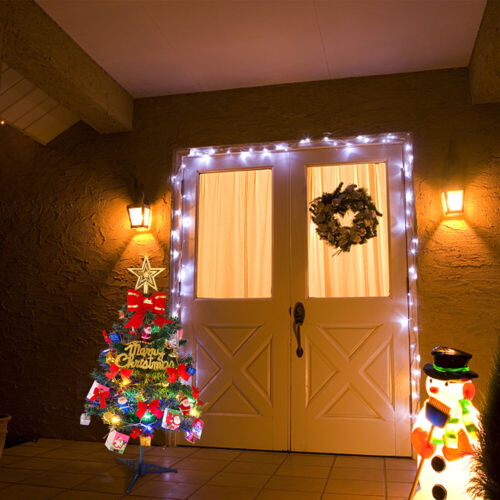 Mini Christmas Tree Lights Artificial Small Christmas Tree Tabletop w/ LED Light