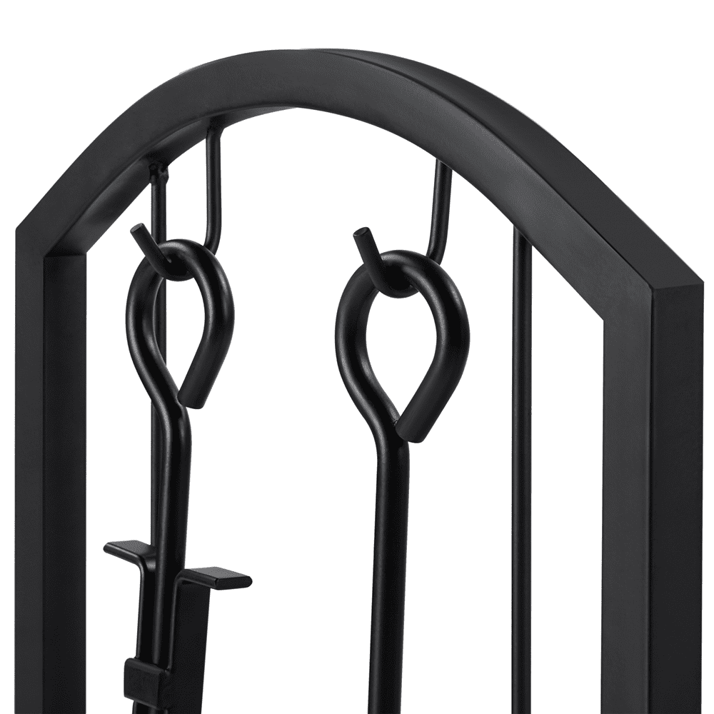 Yaheetech 2 Tiers Firewood Rack with 4 Tools Sets,Black