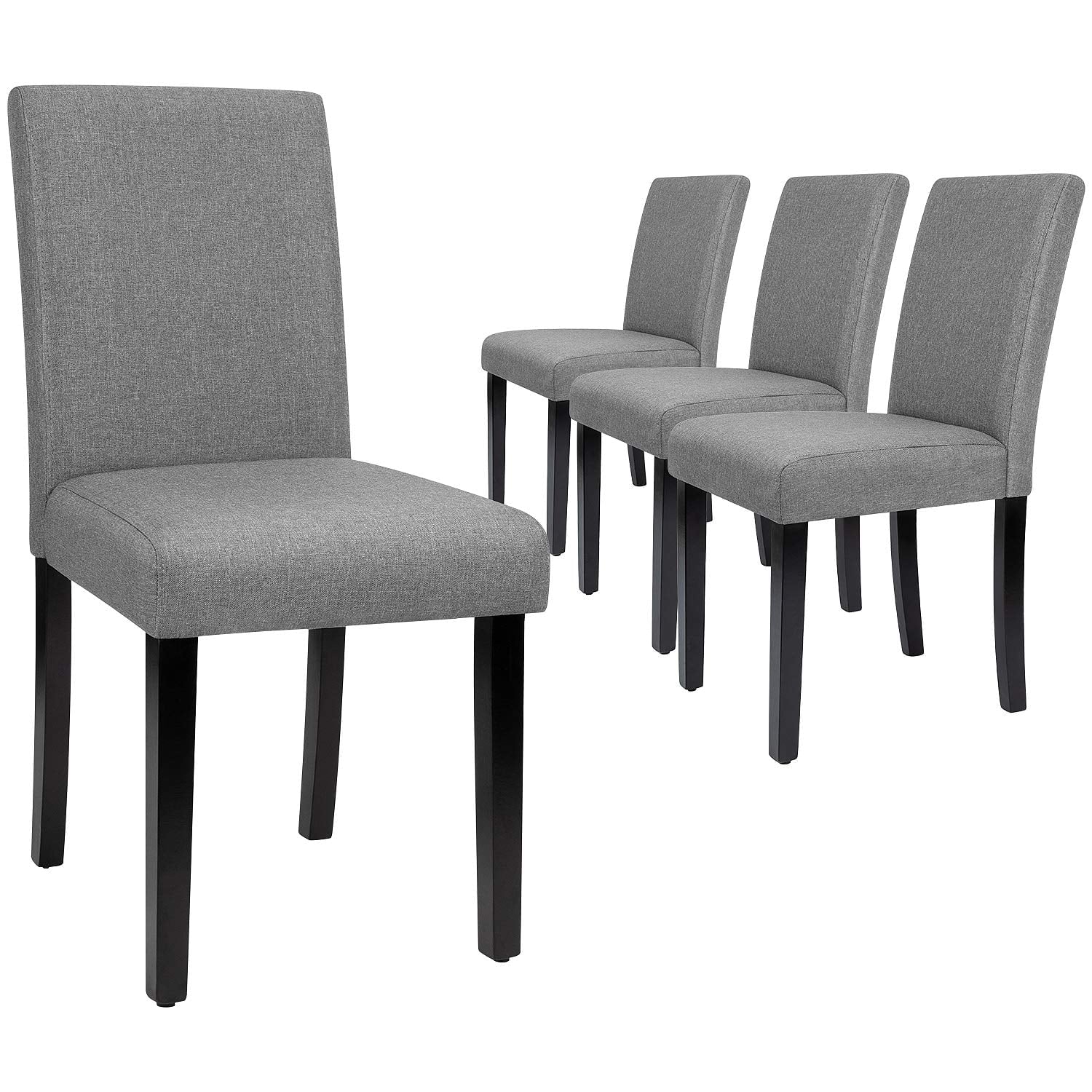 Lacoo Dining Chairs Modern Upholstered Set of 4 Fabric Dining Chairs with Wood Legs, Gray