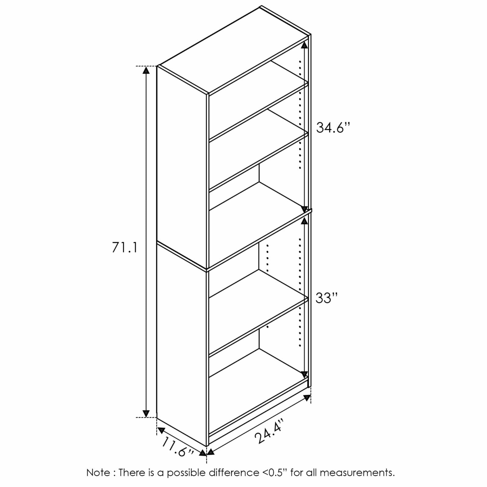Furinno Jaya Simply Home 5-Shelf Bookcase