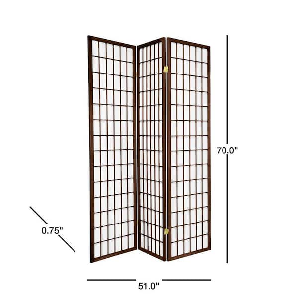 6 ft. Walnut 3-Panel Room Divider
