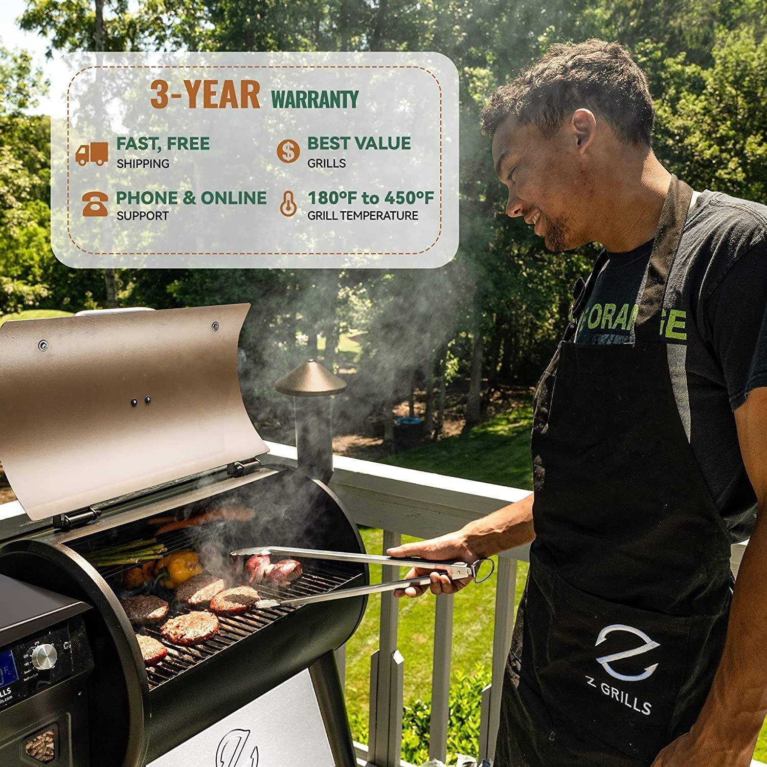 ZPG-7002C3E 697 sq. in. Pellet Grill & Smoker Bronze