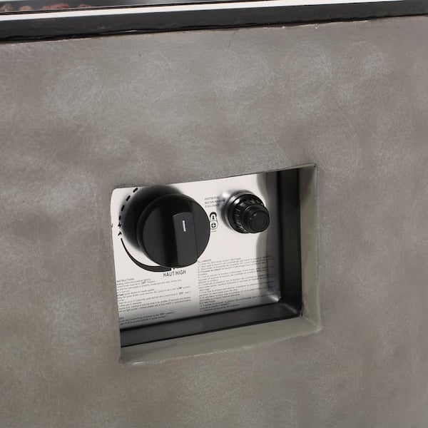 Delphine Light Gray and Black Circular Stone Fire Pit (No Tank Holder)