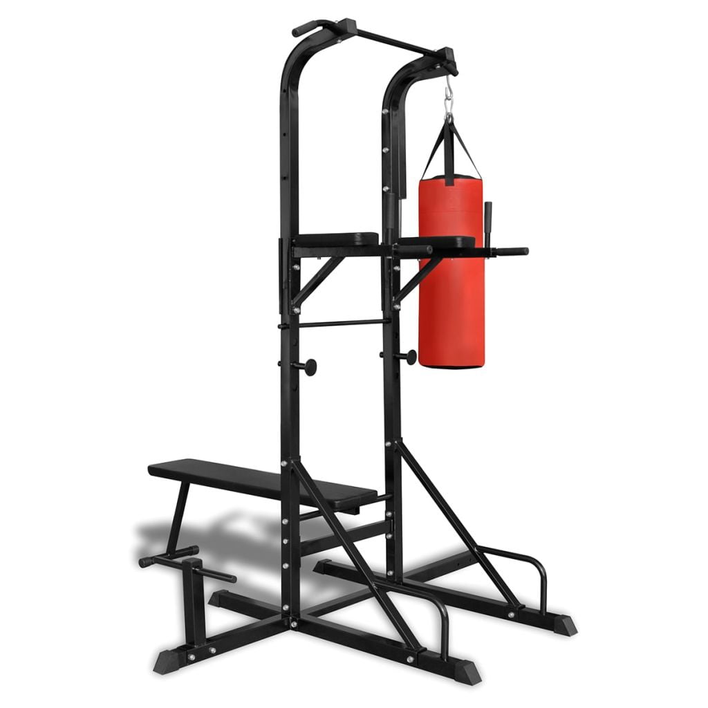OWSOO Power Tower with Sit-up Bench and Boxing Bag