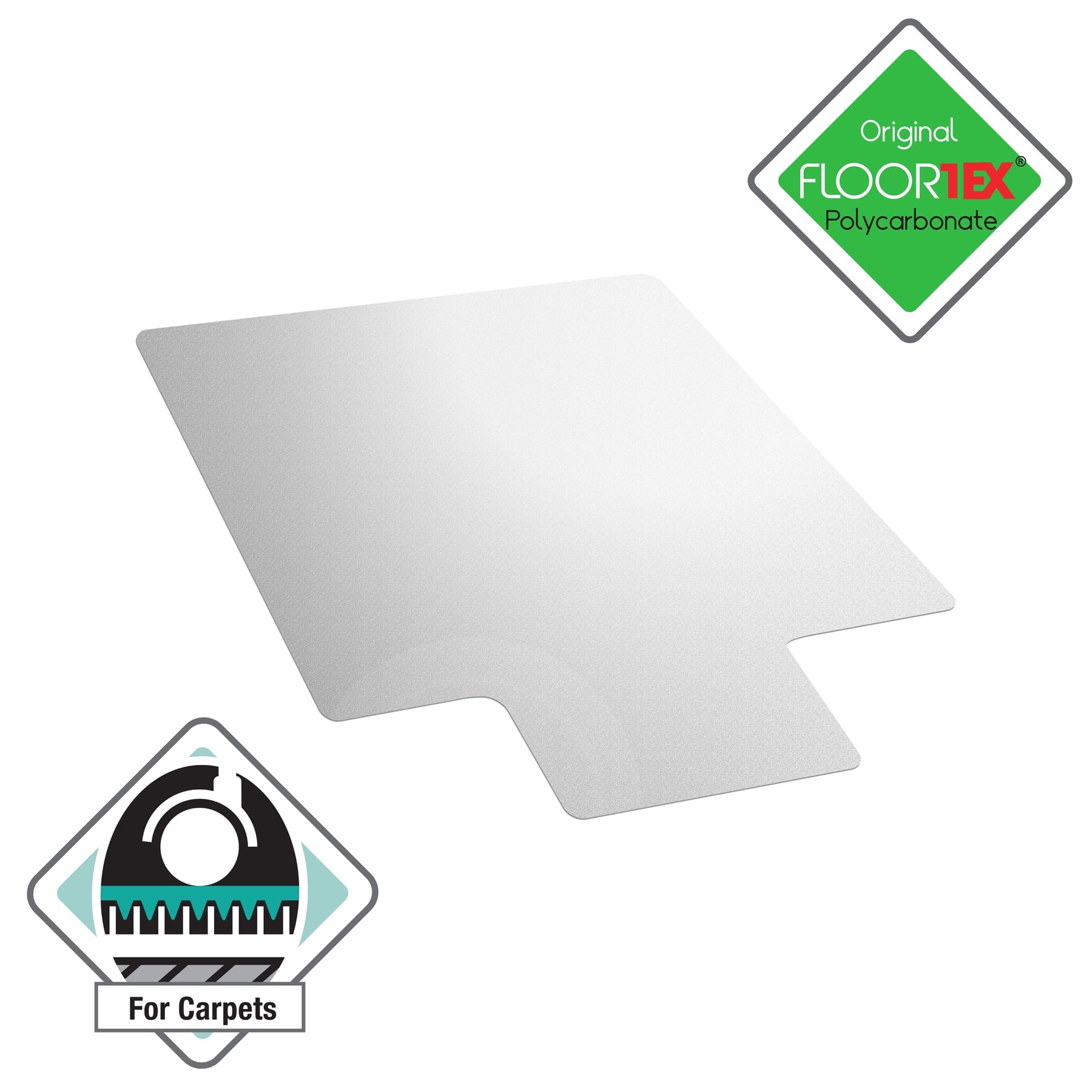 Floortex® Ultimat® Polycarbonate Lipped Clear Chair Mat for Carpets up to 1/2