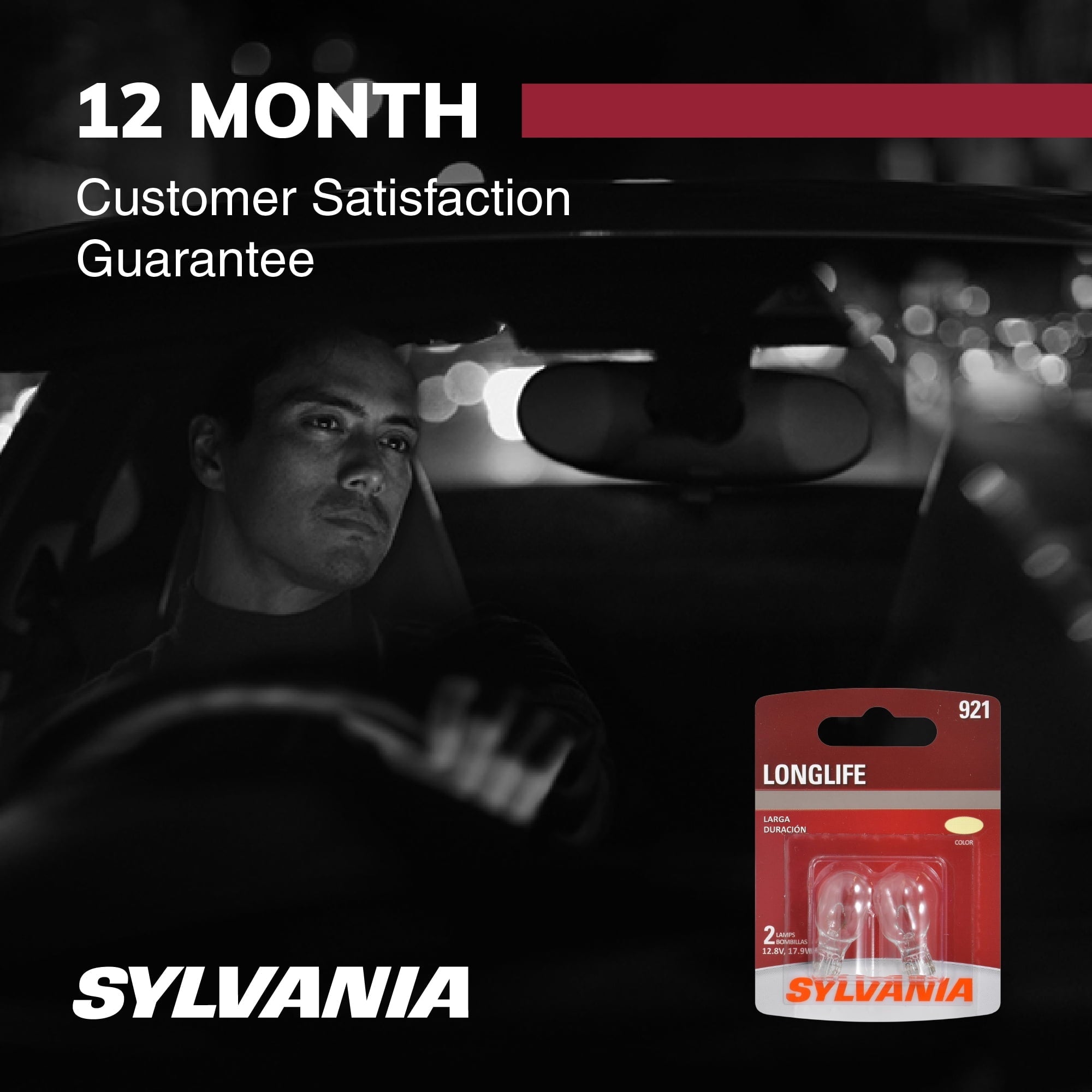Sylvania 921 Long Life Automotive Mini Bulb, Pack of 2.