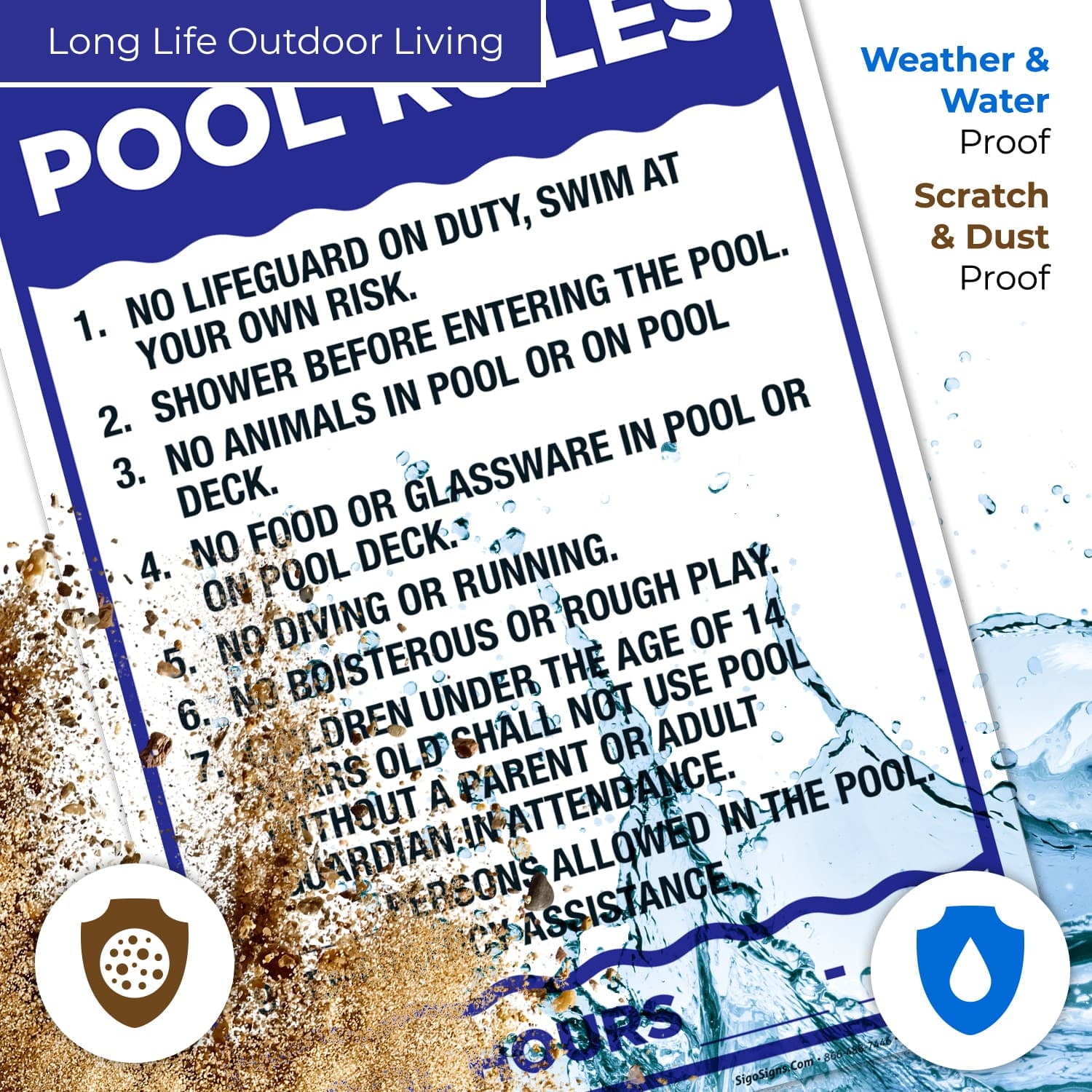Pool Rules Sign,