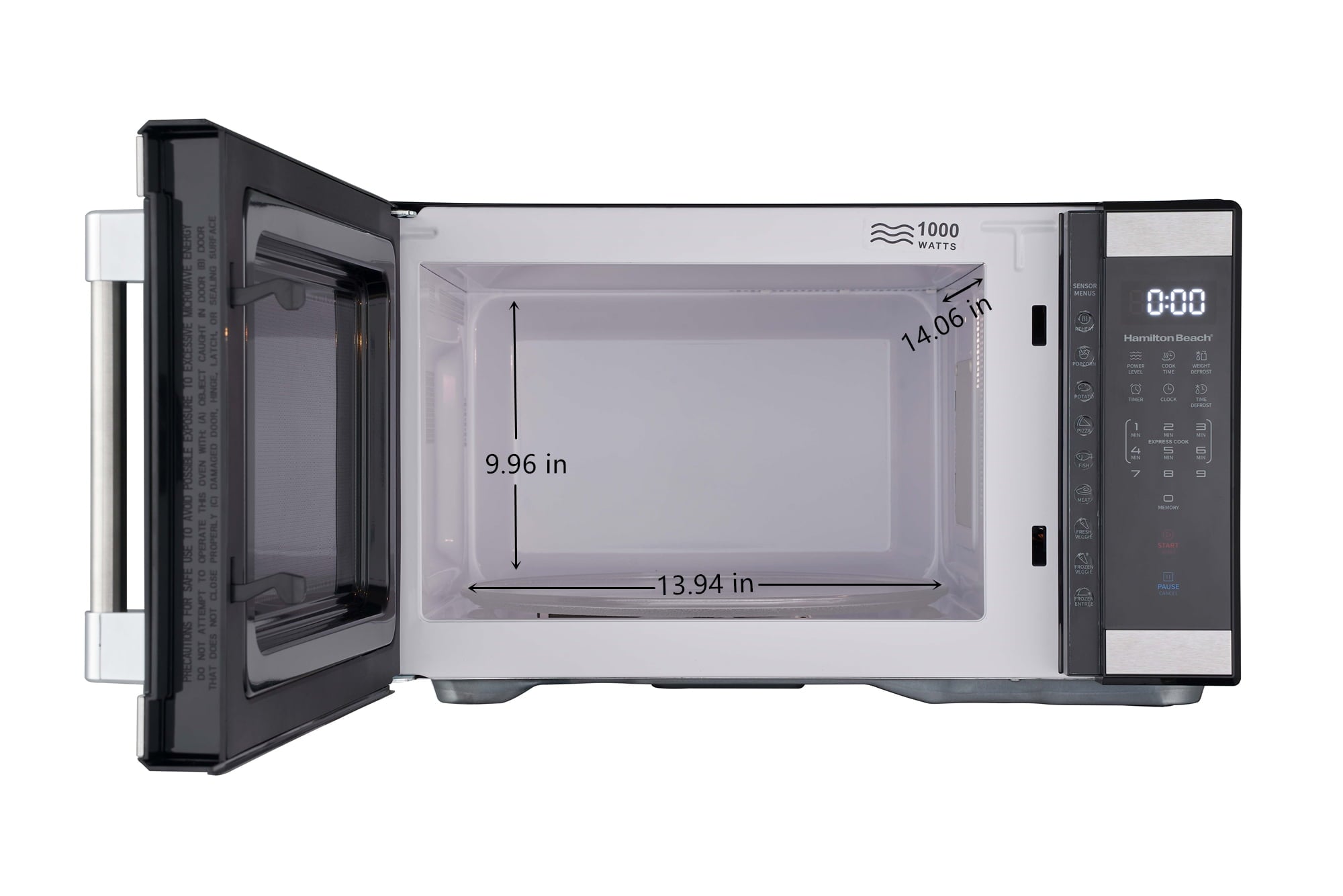 Hamilton Beach 1.1 cu ft Countertop Microwave Oven in Stainless Steel