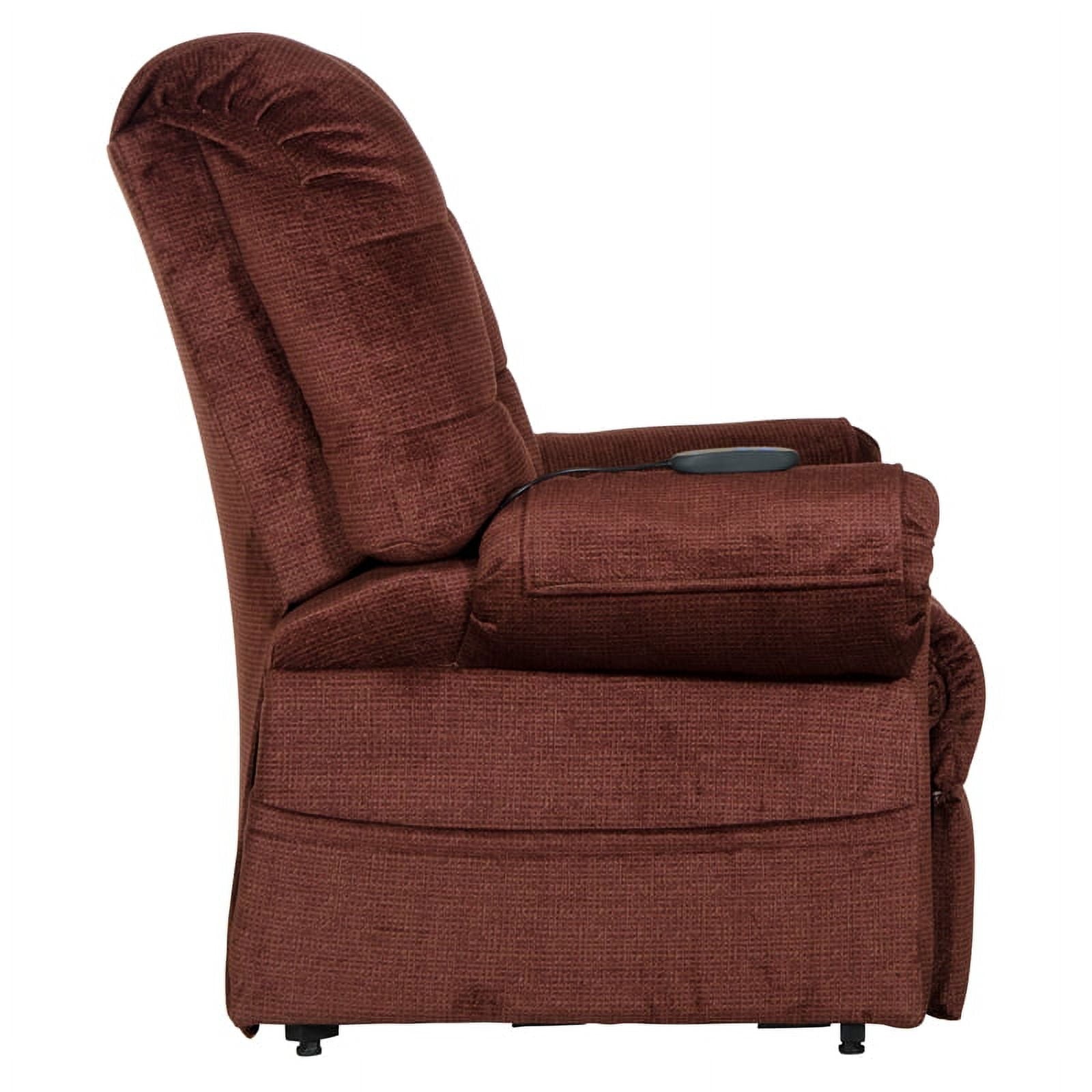 Catnapper Abena Power Lift Assist Lay Flat Recliner in Merlot Polyester Fabric