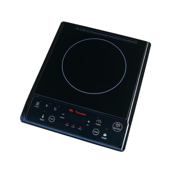 1300-Watts 7.5 in. Single Burner Induction Cooker (Black) with 3.5L Induction Ready Stainless Steel Pot w/ Glass Lid