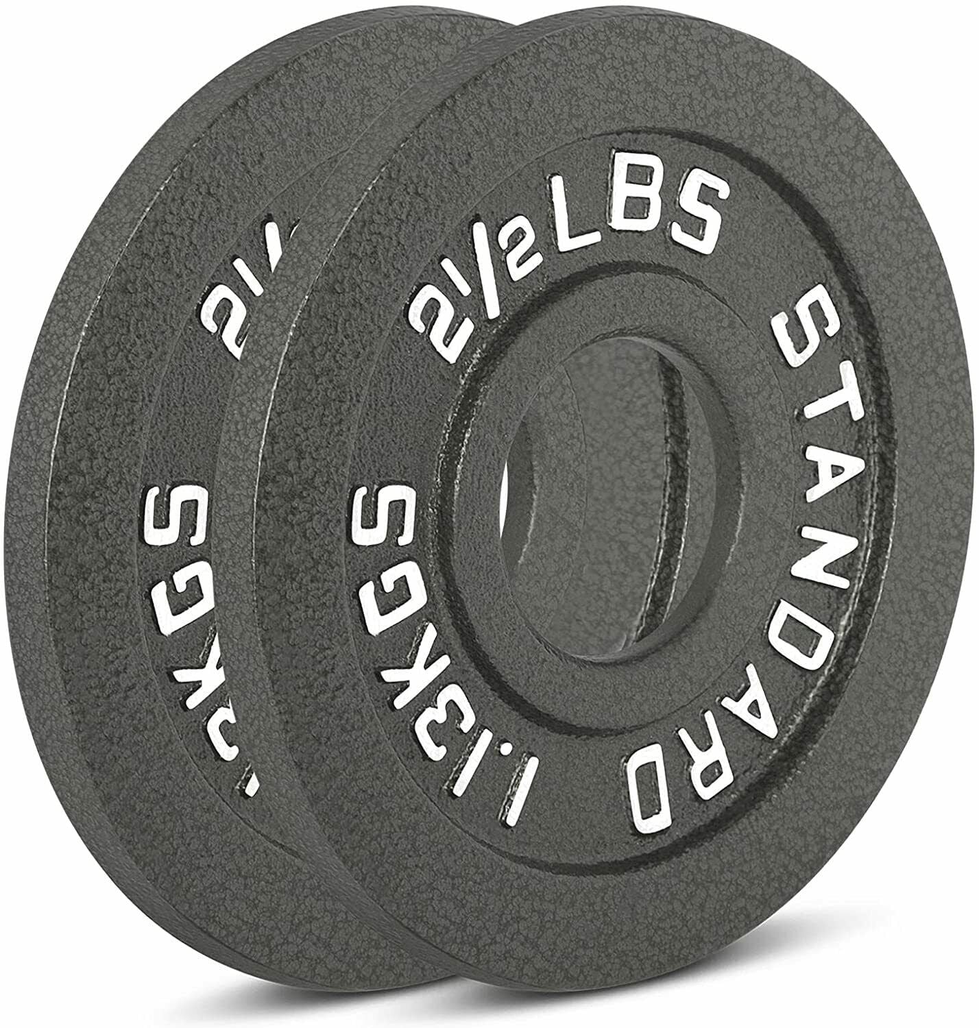 KingShop Cast Iron Weight Plates Free Weights 2-inch Hole & Anti-Rust Hammertone Finish Ideal for Strength Training, Crossfit Equipment & Home Gym Set – Sold in Pairs - 2.5LB–45LB